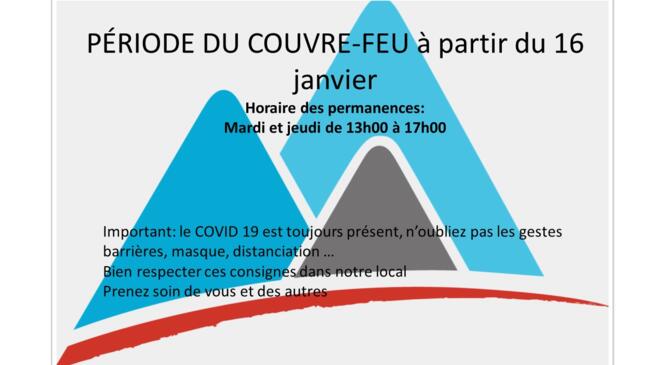Couvre-feu Horaires des permanences image article