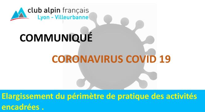 Covid ELARGISSEMENT DU PERIMETRE DE PRATIQUE DES ACTIVITEES ENCADREES image article