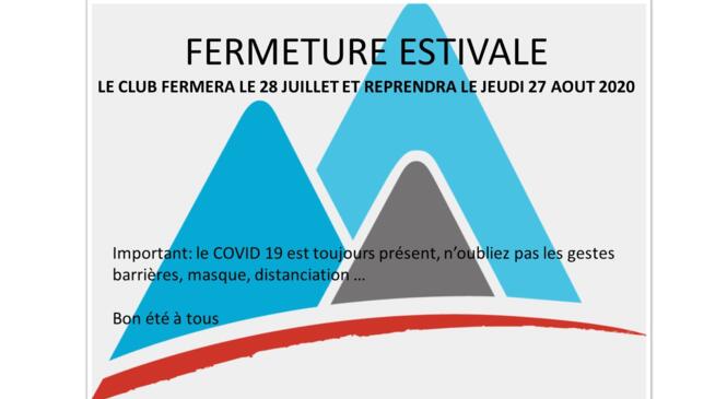 Fermeture estival du club image article