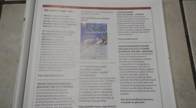 GRANDS PARCOURS 2020 DE LA GLISSE, DE LA CASCADE DE GLACE ET DE L'ALPINISME image article